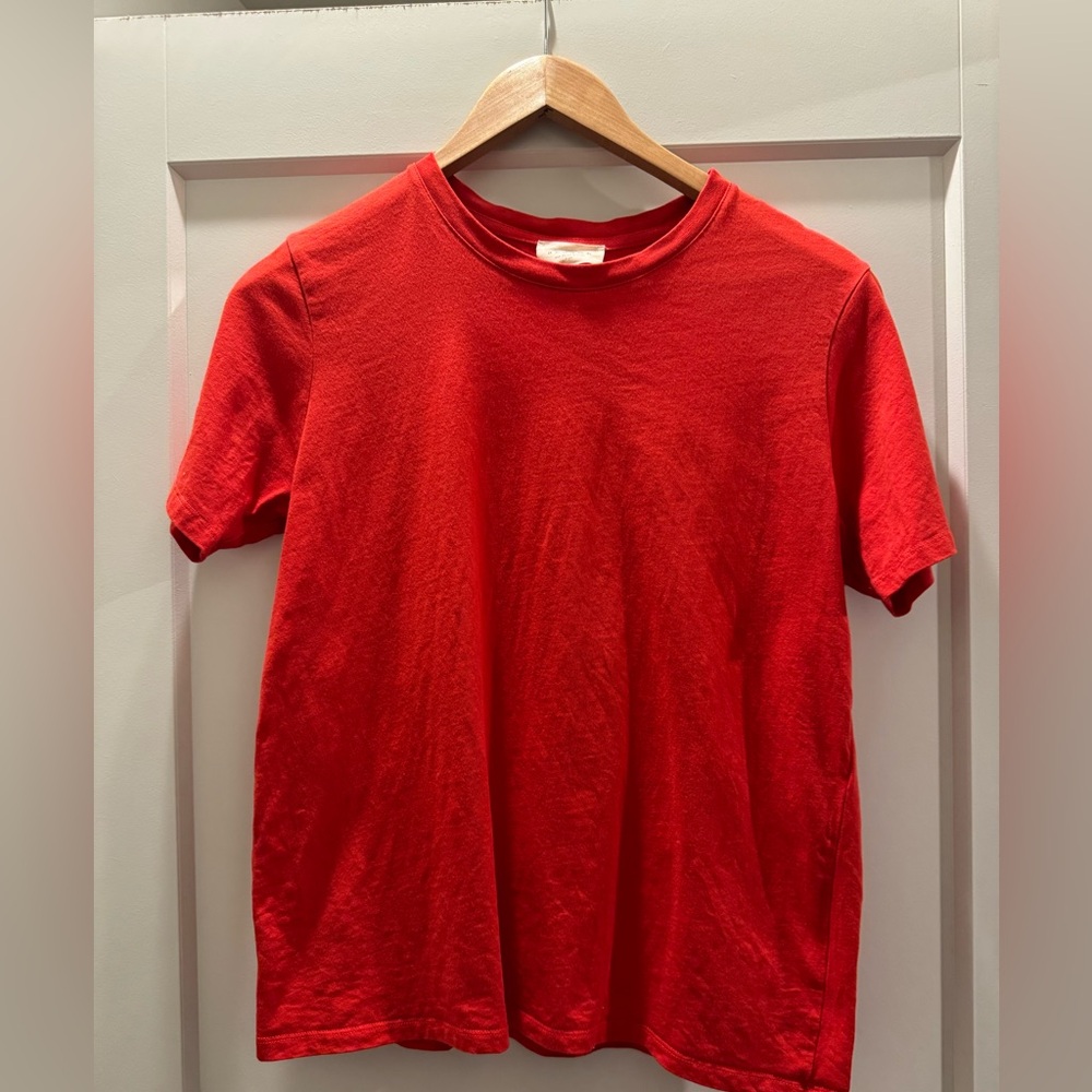 Sezane red crew neck top